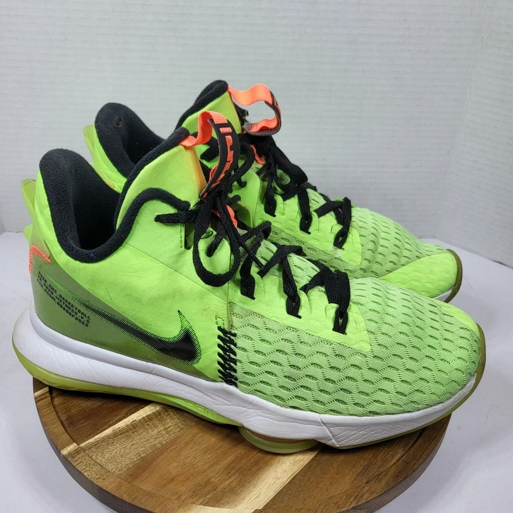 Nike LeBron Witness 5 Lime Glow Bright Mango Mens 11 CQ9380-300 Basketball Shoes